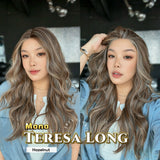 JBEXTENSION TERESA LONG MONO Full Monofilament Wig 24 Inches Wave Hazelnut Full Mono Lace Glueless with Anti-slip Silicone Strips Wig TERESA LONG MONO - HAZELNUT【BENDY EAR TABS】