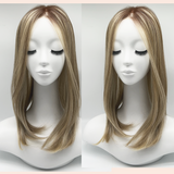 JBEXTENSION 14inch|18inch Clip-In Snowflake Lace Straight Hair Topper Monofilament– Crown & Hairline Coverage WHISPERHAIR