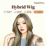 JBEXTENSION 22 Inches Hazelnut Ultra-Natural NaturViva Hybrid Wig Lightweight & Versatile Blend Hair Pre-Cut Snowflake Lace Frontlace 12-Month Durable Human-Synthetic Glueless Wig KEL NATURVIVA - HAZELNUT【BENDY EAR TABS】