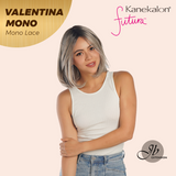 JBEXTENSION VALENTINA MONO Monofilament Handmade Wig 6X5 Full Monofilament Hand Tied Top Wig 12 Inches Ombre Brown Full Mono Lace Wig With Anti-slip Silicone Strips Glueless Wig VALENTINA MONO