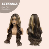 JBEXTENSION 28 Inches Long Body Wave Brown With Highlight Free Part Frontlace Glueless Wig STEFANIA FREE PART