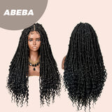 [Pre-Order]JBEXTENSION 35 Inches Full Double Lace Front Knotless Braided Wigs for Women Locs Braid Wig With Baby Hair Synthetic Lace Frontal Braid Wigs ABEBA