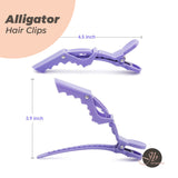 JBextension  Alligator Hair Clips for Styling Sectioning, Non-slip Grip Clips for Hair Cutting, Durable Women Professional Plastic Salon Hairclip with Wide Teeth & Double-Hinged Design 2 Pcs