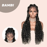 [Pre-order]JBEXTENSION 35" Hand-Braided Synthetic Lace Front Box Braided Wigs with Baby Hair for Women  Dutch Braids Black Lace Frontal Wigs for Women BAMBI