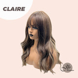 [PRE-ORDER] JBEXTENSION 22 Inches Brown With Highlight Women Wig With Bangs CLAIRE