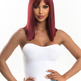 15 Inch NATALE Straight RED WINE colour Wigs for Women