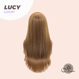 JBEXTENSION 26 Inches Light Brown Straight Wig With Bangs LUCY LUXURY