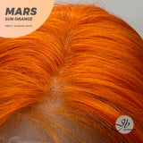 JBEXTENSION Real Human Hair 18 inches 13X5 Lakefront Free Parting 150 Density MARS ( Sun orange )