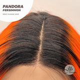 JBEXTENSION 12 Inches Bob Cut Frontlace Real Huaman Hair Crazy Color Wig PANDORA-PERSIMMON