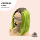 JBEXTENSION 12 Inches Bob Cut Frontlace Real Huaman Hair Crazy Color Wig PANDORA-LIME