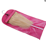 Bolsa para extensiones de cabello con soporte para peluca, bolsa para colgar peluca, bolsa de almacenamiento para peluca, protección a prueba de polvo, bolsa impermeable para peluca (rosa)