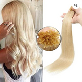 Tip Hair Extensions Human Hair Color 60 L.BLONDE Fusion Nail Tip Hair Extensions Real Remy Hair 20 Inch 1 Gram Per Strand 20 Strand