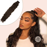 JBEXTENSION Extensión de cola de caballo de onda larga de 30 pulgadas con lazo para el cabello Extensiones de cabello Cola de caballo Pieza de cabello sintético suave natural para mujeres